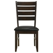 Pemberly Row Ladder Back Wood Dining Side Chair Set of 2 in Cappuccino