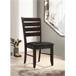 Pemberly Row Ladder Back Wood Dining Side Chair Set of 2 in Cappuccino