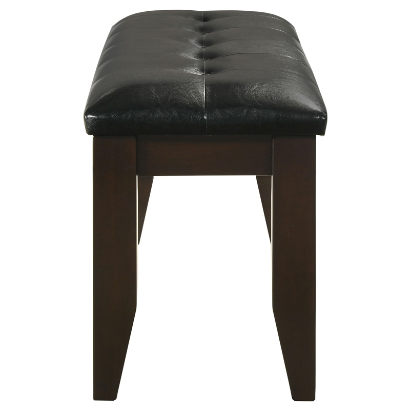 Pemberly Row Leatherette Upholstered Wood Dining Bench in Cappuccino