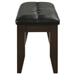 Pemberly Row Leatherette Upholstered Wood Dining Bench in Cappuccino