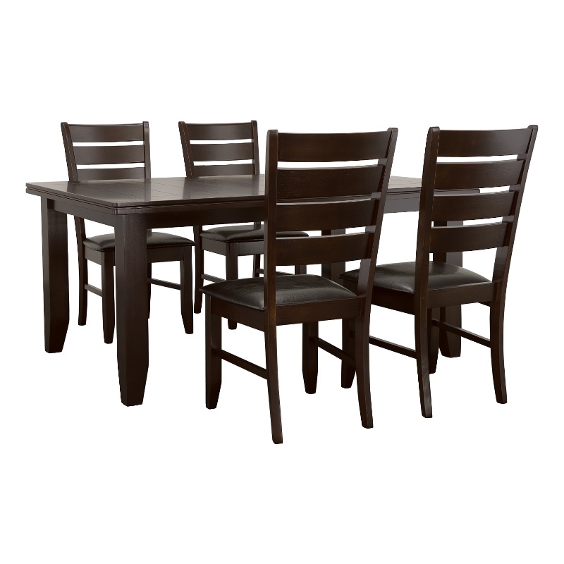 Pemberly Row 5-piece Rectangular Dining Table Set in Cappuccino