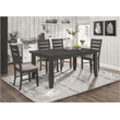Pemberly Row 5-piece Rectangular Dining Table Set in Dark Grey