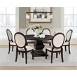 Pemberly Row 7-Piece Round Wood Dining Table Set in Dark Cocoa Brown