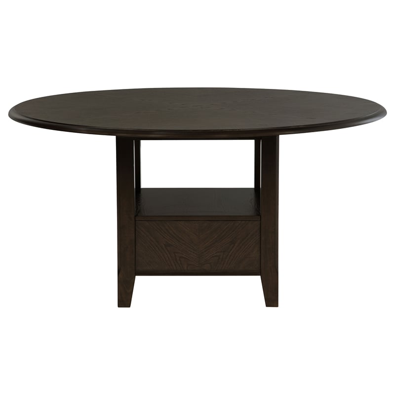 Pemberly Row 5-Piece 60-Inch Round Wood Dining Table Set in Dark Cocoa