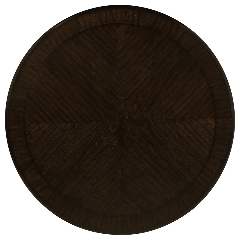 Pemberly Row 60-Inch Round Dining Table with Drawer in Dark Cocoa