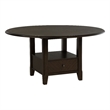 Pemberly Row 60-Inch Round Dining Table with Drawer in Dark Cocoa
