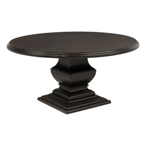 Pemberly Row 60&quot Round Traditional Wood Dining Room Table in Dark Cocoa
