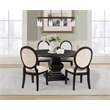 Pemberly Row 5-Piece Round Wood Dining Table Set in Dark Cocoa Brown/Cream
