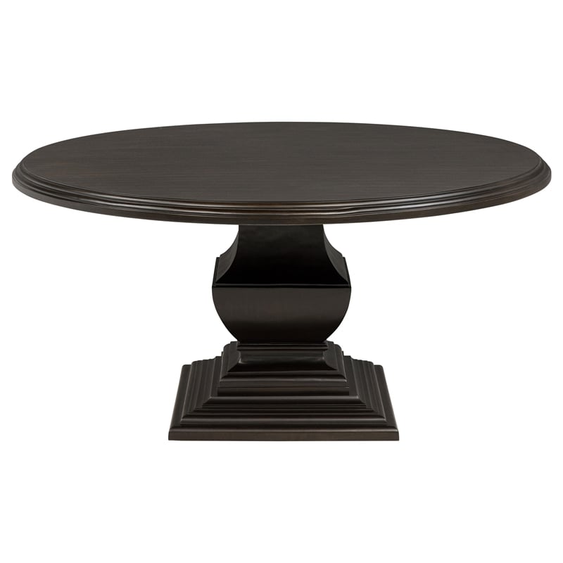Pemberly Row 5-Piece Round Wood Dining Table Set in Dark Cocoa Brown/Cream