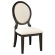 Pemberly Row 5-Piece Round Wood Dining Table Set in Dark Cocoa Brown/Cream