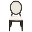 Pemberly Row 5-Piece Round Wood Dining Table Set in Dark Cocoa Brown/Cream