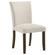 Pemberly Row Armless Upholstered Dining Side Chair Set of 2 in Beige