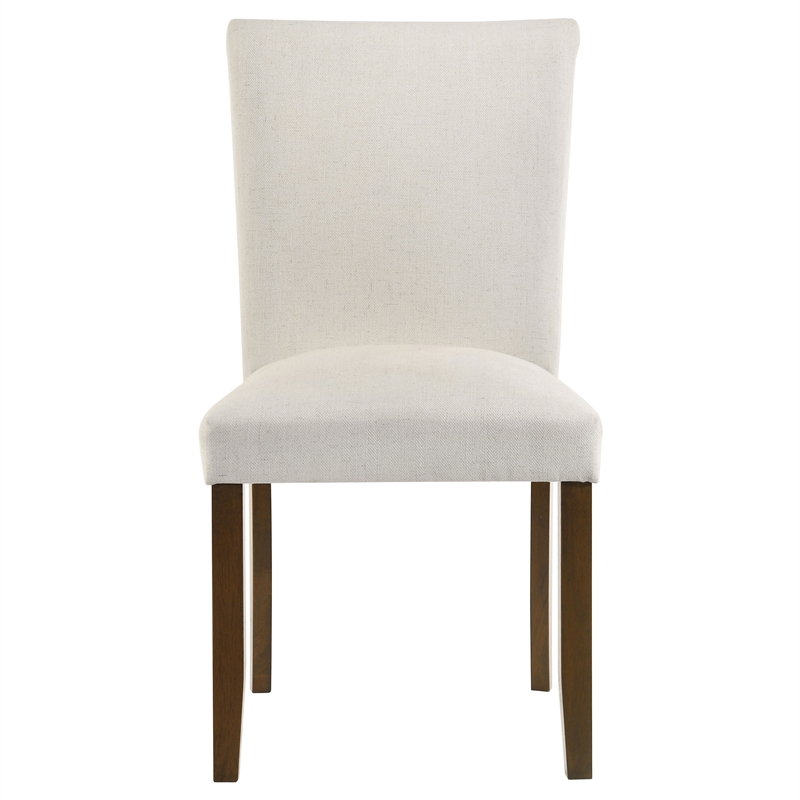 Pemberly Row Armless Upholstered Dining Side Chair Set of 2 in Beige