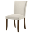 Pemberly Row Armless Upholstered Dining Side Chair Set of 2 in Beige