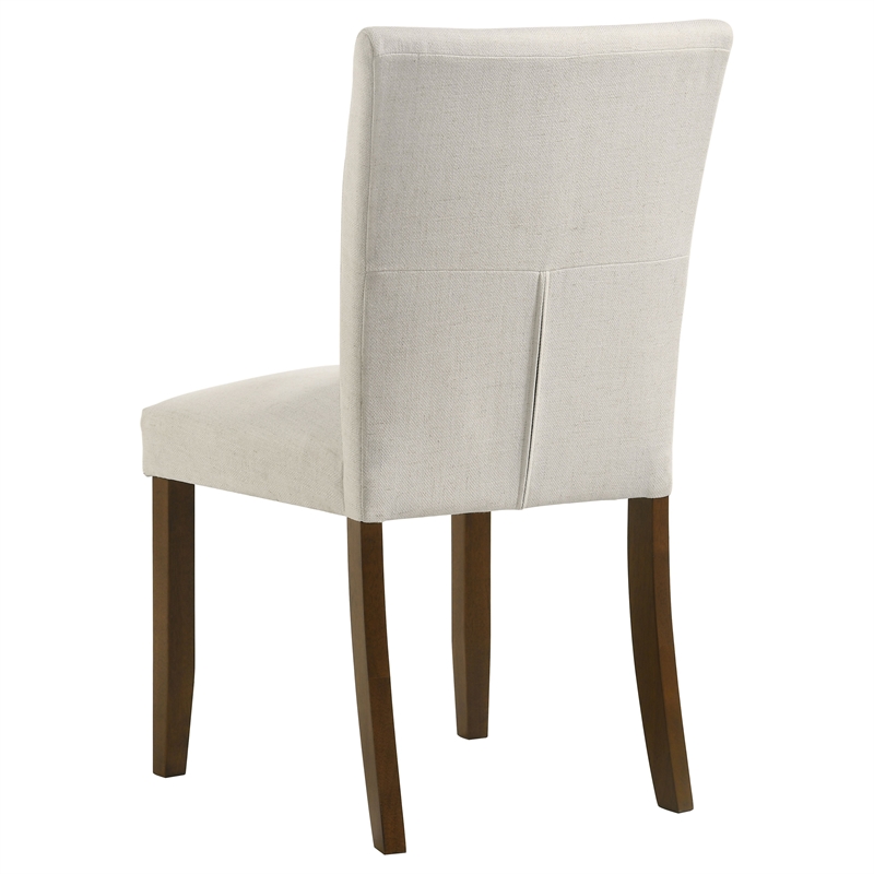 Pemberly Row Armless Upholstered Dining Side Chair Set of 2 in Beige