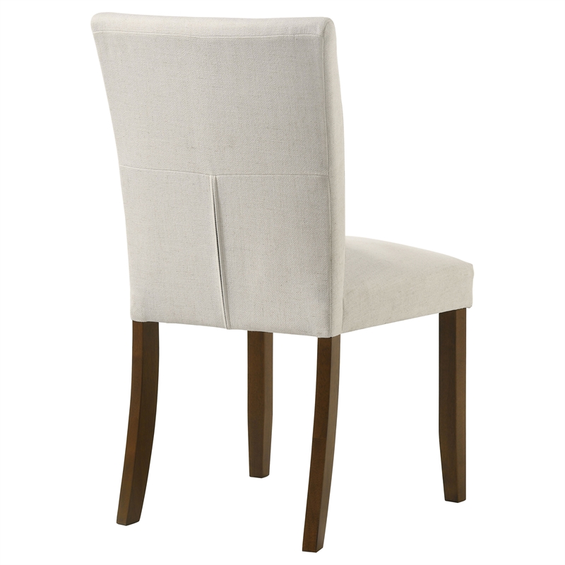 Pemberly Row Armless Upholstered Dining Side Chair Set of 2 in Beige