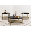 Pemberly Row 3-Piece Round Wood Coffee and End Table Set in Black