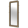 Pemberly Row Cane Weave Full Length Standing Floor Mirror in Black