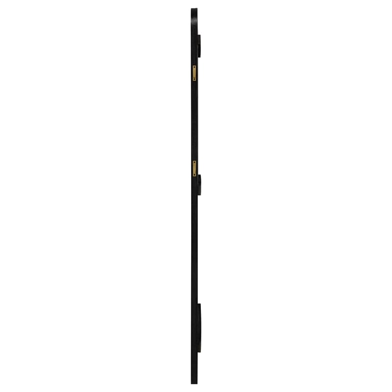 Pemberly Row Cane Weave Full Length Standing Floor Mirror in Black
