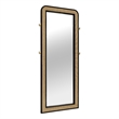 Pemberly Row Cane Weave Full Length Standing Floor Mirror in Black
