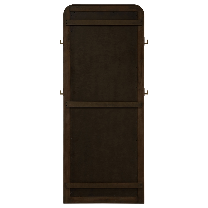 Pemberly Row Cane Weave Full Length Standing Floor Mirror in Sand Wash