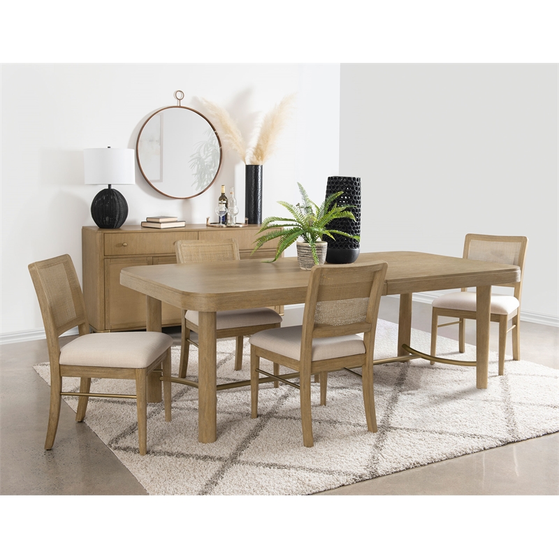 Pemberly Row 5-Piece Extension Leaf Dining Table Set in Sand Wash
