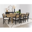 Pemberly Row 7-Piece Extension Leaf Dining Table Set in Sand Wash and Black