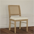 Pemberly Row Rattan Cane Wood Dining Side Chair Set of 2 in Sand Wash