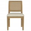 Pemberly Row Rattan Cane Wood Dining Side Chair Set of 2 in Sand Wash