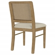Pemberly Row Rattan Cane Wood Dining Side Chair Set of 2 in Sand Wash