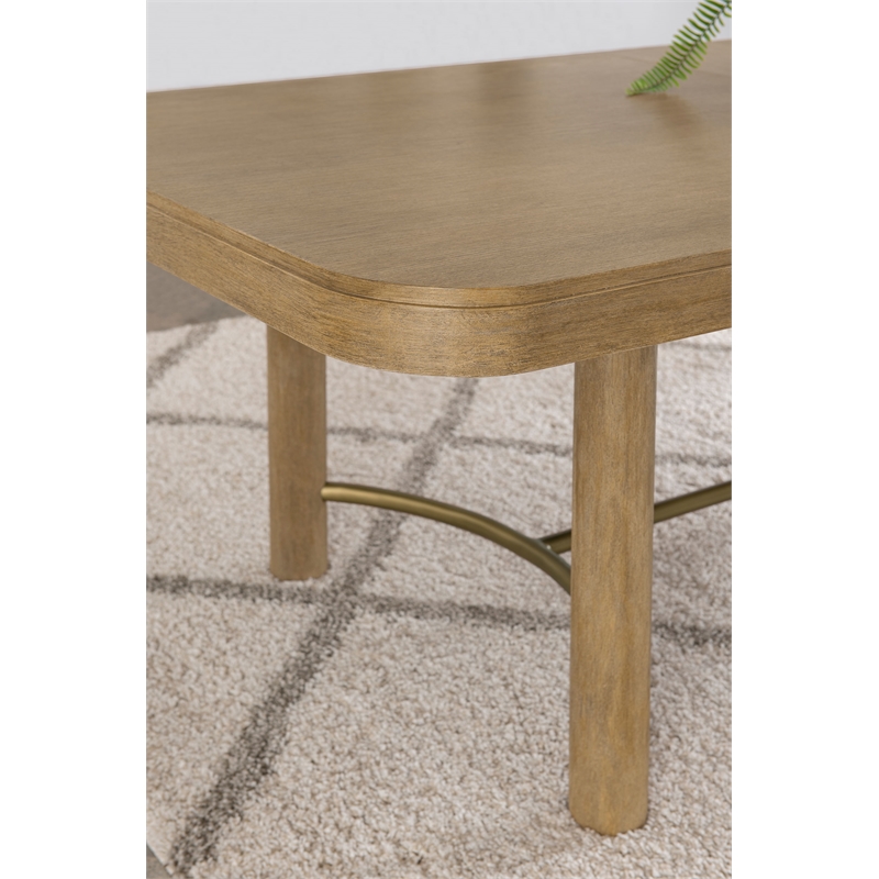 Pemberly Row 104-Inch Extension Leaf Wood Dining Table in Sand Wash