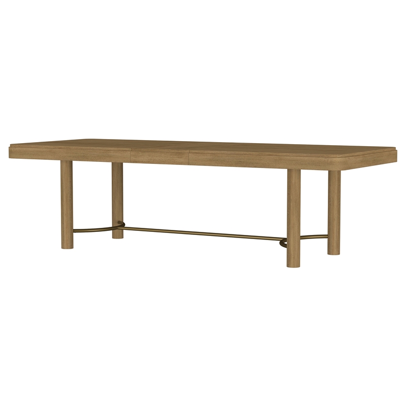 Pemberly Row 104-Inch Extension Leaf Wood Dining Table in Sand Wash