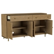 Pemberly Row 65-Inch 2-Drawer Cane Door Dining Sideboard in Sand Wash