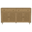 Pemberly Row 65-Inch 2-Drawer Cane Door Dining Sideboard in Sand Wash