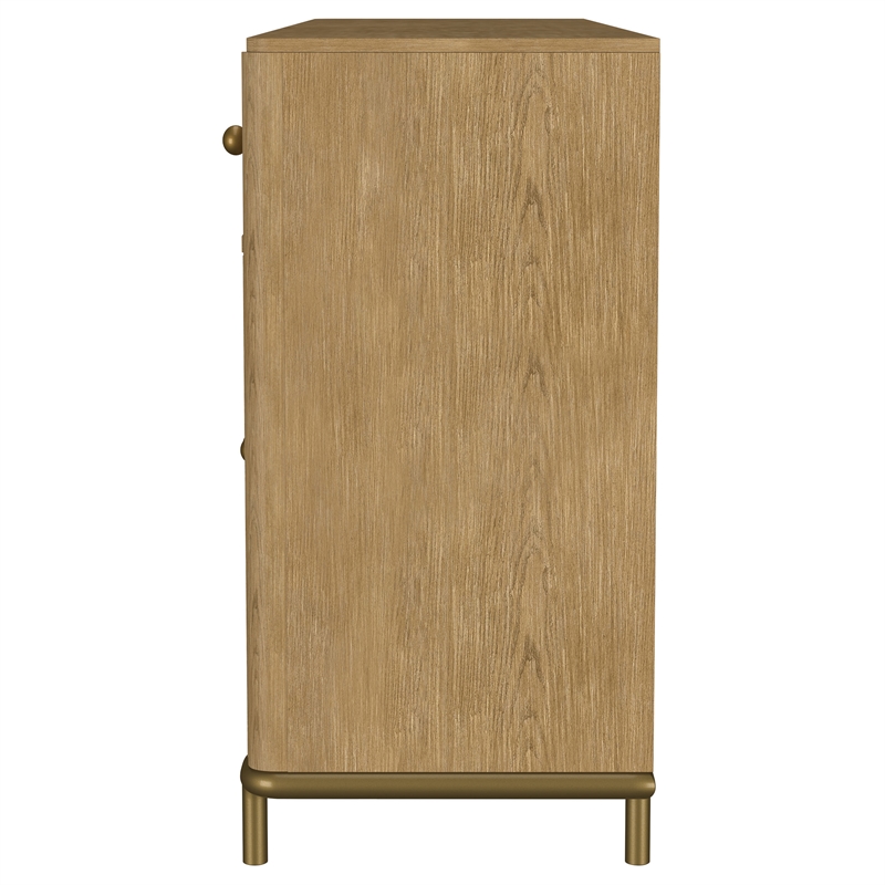 Pemberly Row 65-Inch 2-Drawer Cane Door Dining Sideboard in Sand Wash