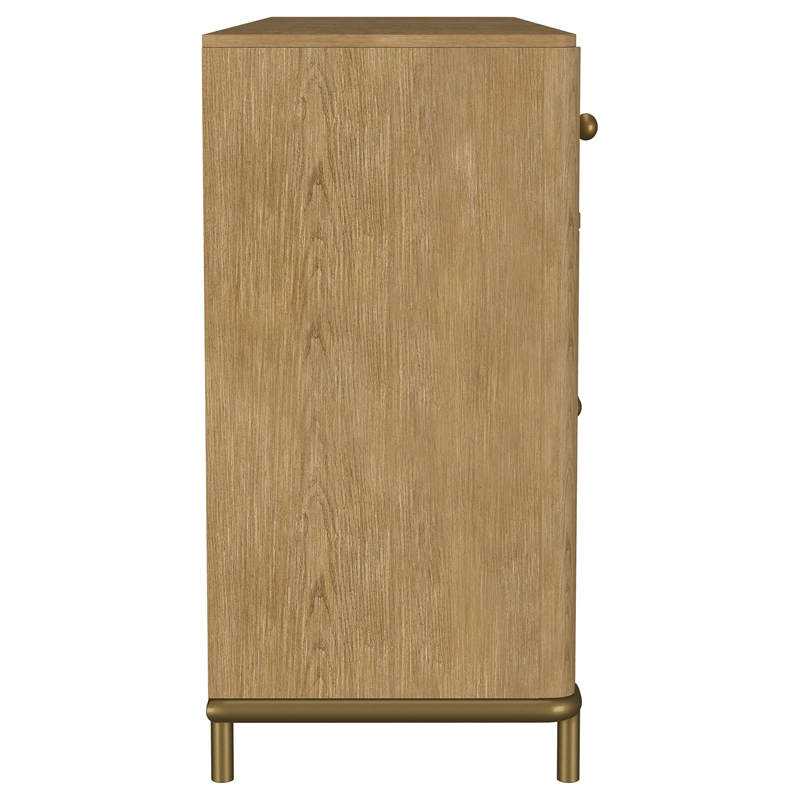 Pemberly Row 65-Inch 2-Drawer Cane Door Dining Sideboard in Sand Wash