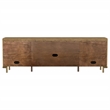 Pemberly Row Rattan Cane 2-Door TV Stand Media Console in Sand Wash