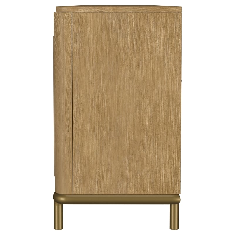 Pemberly Row Rattan Cane 2-Door TV Stand Media Console in Sand Wash