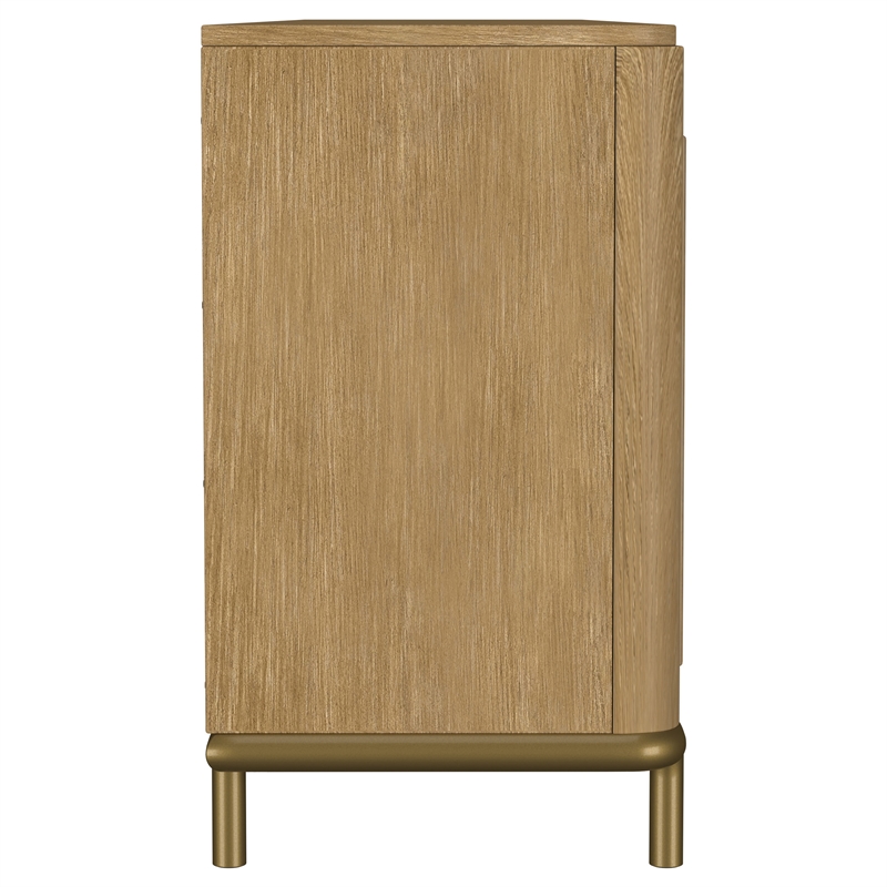Pemberly Row Rattan Cane 2-Door TV Stand Media Console in Sand Wash