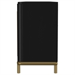 Pemberly Row Rattan Cane 2-Door TV Stand Media Console in Black