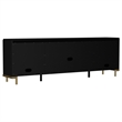 Pemberly Row Rattan Cane 2-Door TV Stand Media Console in Black