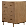 Pemberly Row 3-Drawer Nightstand with Dual USB Ports in Sand Wash
