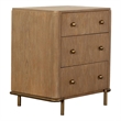 Pemberly Row 3-Drawer Nightstand with Dual USB Ports in Sand Wash