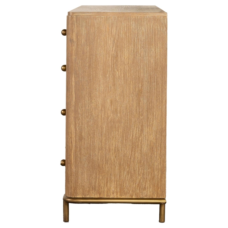 Pemberly Row 8-Drawer Dresser with Aged Brass Knobs in Sand Wash