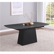 Pemberly Row 73-Inch Faux Marble Extension Leaf Dining Table in Black