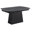 Pemberly Row 73-Inch Faux Marble Extension Leaf Dining Table in Black