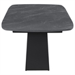 Pemberly Row 73-Inch Faux Marble Extension Leaf Dining Table in Black