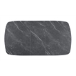 Pemberly Row 73-Inch Faux Marble Extension Leaf Dining Table in Black