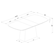 Pemberly Row 73-Inch Faux Marble Extension Leaf Dining Table in Black
