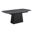 Pemberly Row 73-Inch Faux Marble Extension Leaf Dining Table in Black